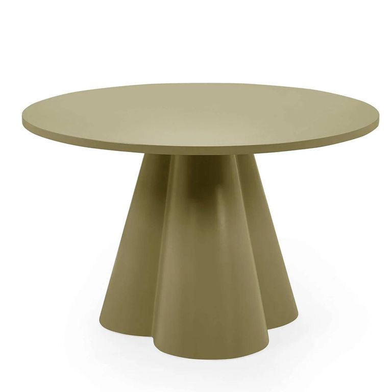 Fable Dining Table - 120cm - 6 Seater - Round - Pedestal Base - Green - Wood