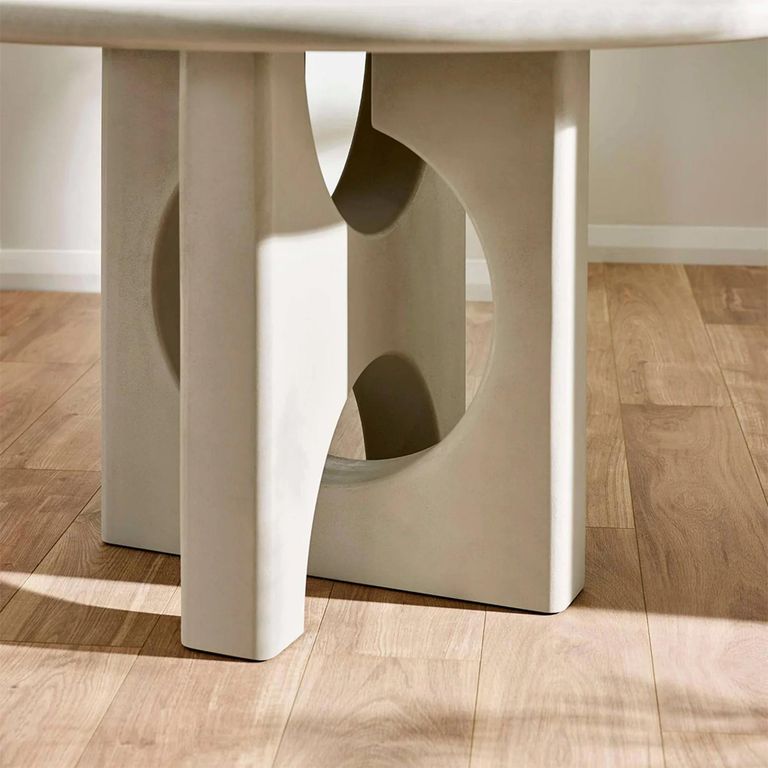 Thyra Dining Table - 120cm - 6 Seater - Round - Grey - Concrete Effect