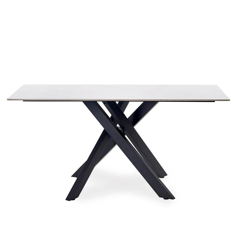 Bradley Dining Table - 160cm - 6 Seater - Spider Leg - White and Black - Ceramic and Metal