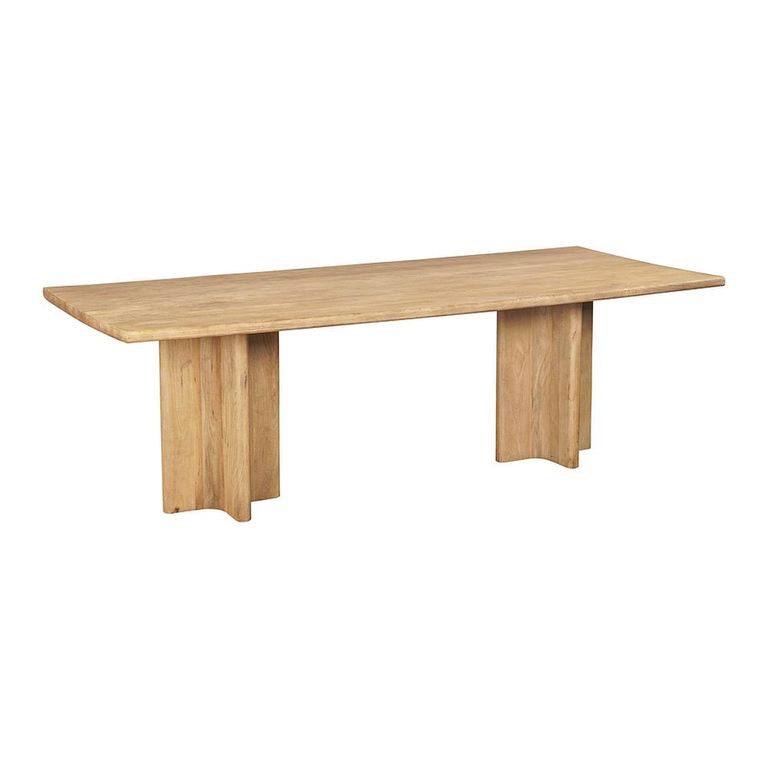 Clover Dining Table - 220cm - 8 Seater - Panel Legs - Natural - Mango Wood