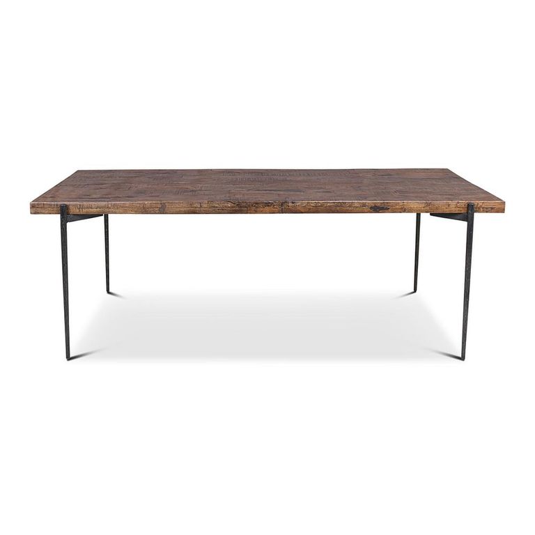 Neil Industrial Dining Table - 180cm - 6 Seater - Brown and Black - Wood and Metal
