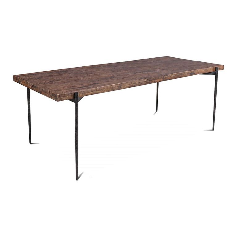 Neil Industrial Dining Table - 180cm - 6 Seater - Brown and Black - Wood and Metal