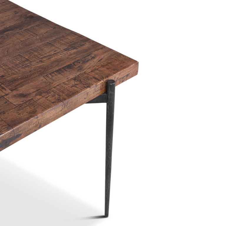 Neil Industrial Dining Table - 180cm - 6 Seater - Brown and Black - Wood and Metal