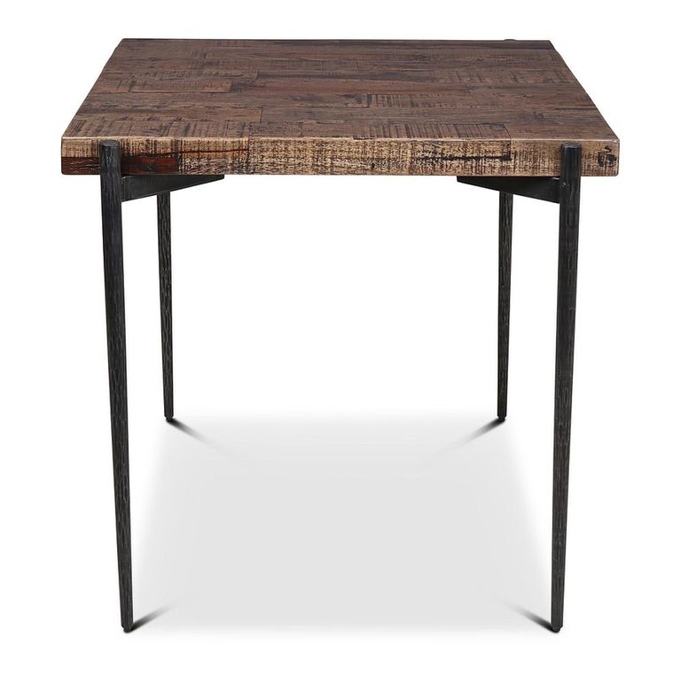 Neil Industrial Dining Table - 80cm - 2 Seater - Square - Brown and Black - Wood and Metal