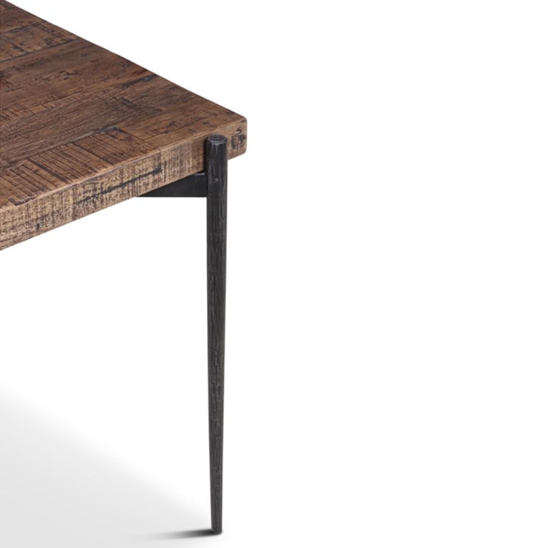 Neil Industrial Dining Table - 80cm - 2 Seater - Square - Brown and Black - Wood and Metal