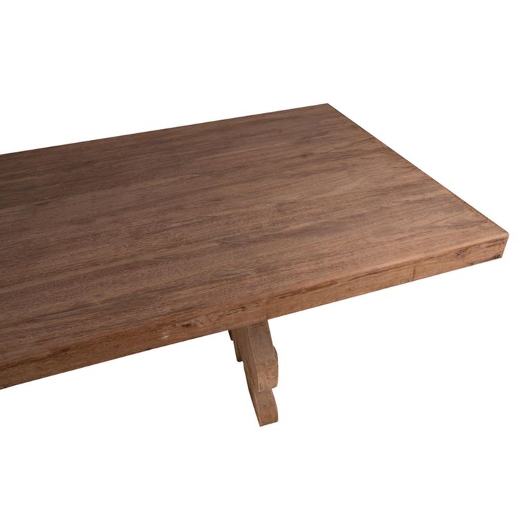 Refectory Dining Table - 245cm - 10 Seater - Hand Carved - Rustic Natural - Wooden