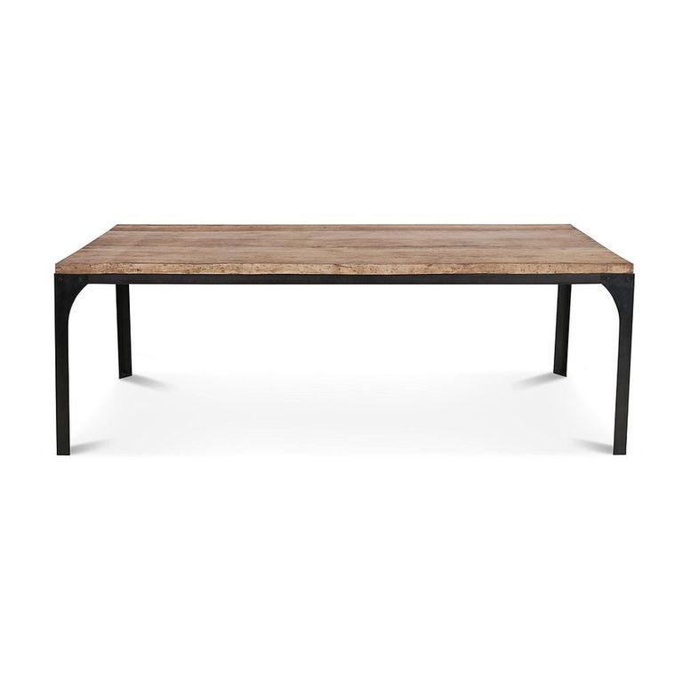 Sienna Industrial Dining Table - 240cm - 10 Seater - Natural and Black - Wood and Metal