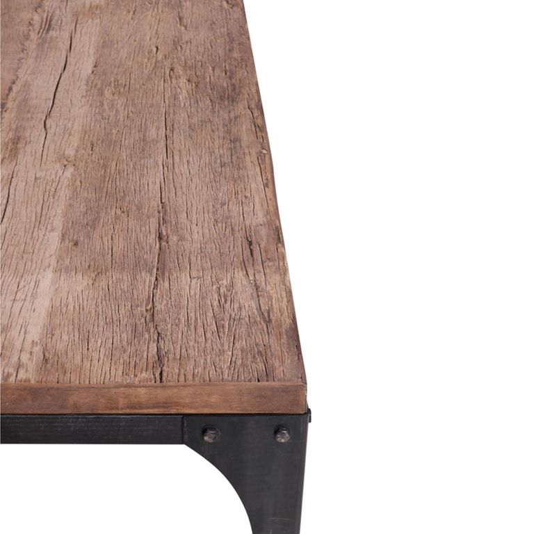 Sienna Industrial Dining Table - 240cm - 10 Seater - Natural and Black - Wood and Metal