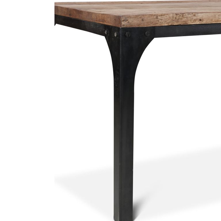 Sienna Industrial Dining Table - 240cm - 10 Seater - Natural and Black - Wood and Metal