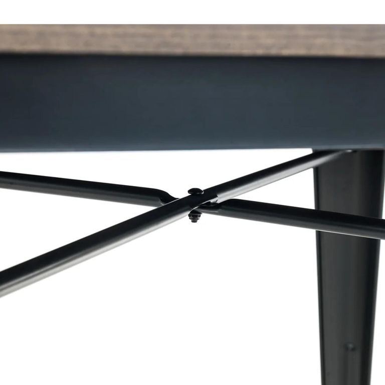 Grafton Dining Table - 80cm - 4 Seater - Square - Black - Elm Wood and Metal