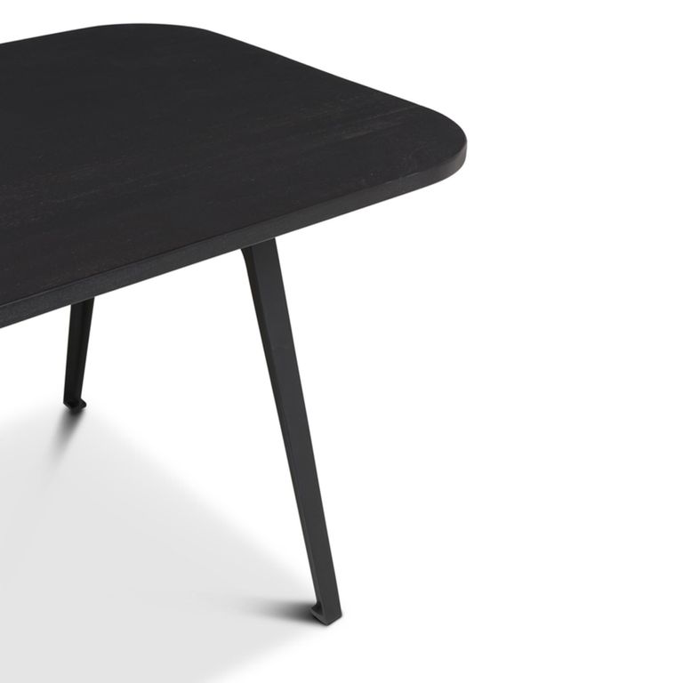 Adam Curved Dining Table - 180cm - 8 Seater - Black - Wooden