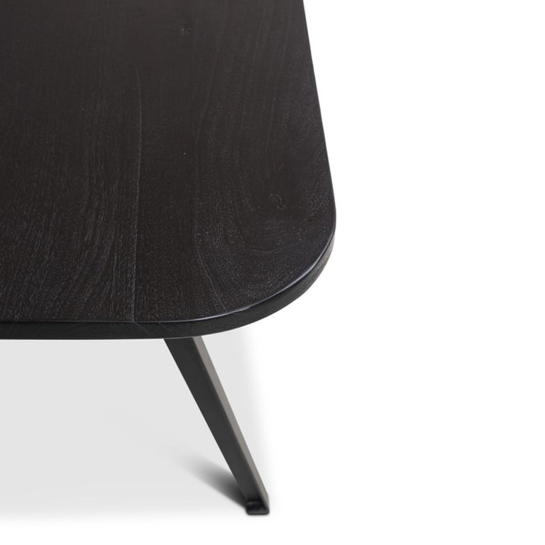 Adam Curved Dining Table - 180cm - 8 Seater - Black - Wooden