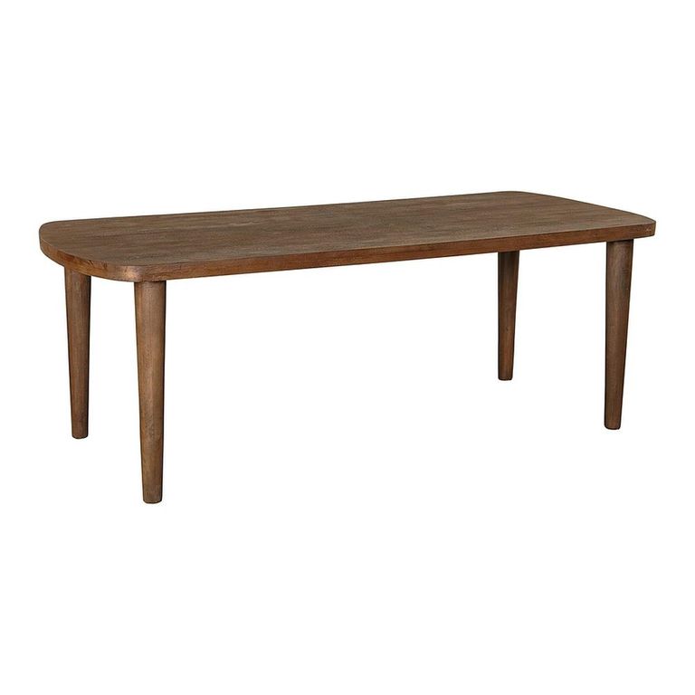 Babel Curved Dining Table - 220cm - 8 Seater - Brown - Wooden