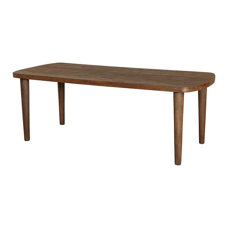 Babel Curved Dining Table - 220cm - 8 Seater - Brown - Wooden