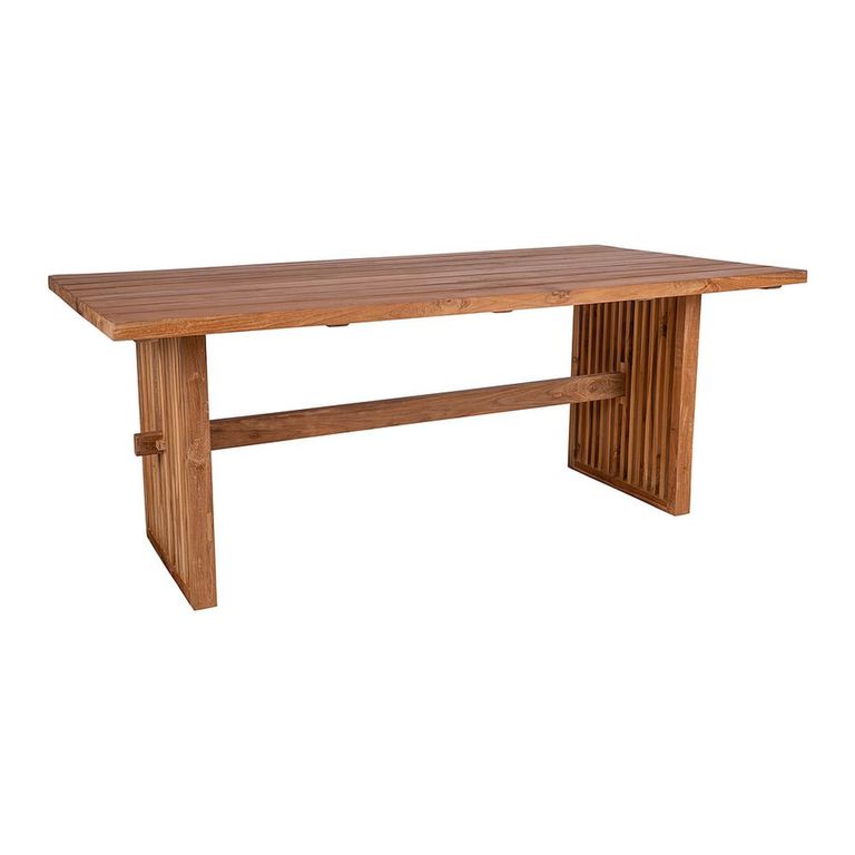 Byron Dining Table - 200cm - 8 Seater - Slatted Base - Brown - Teak Wood