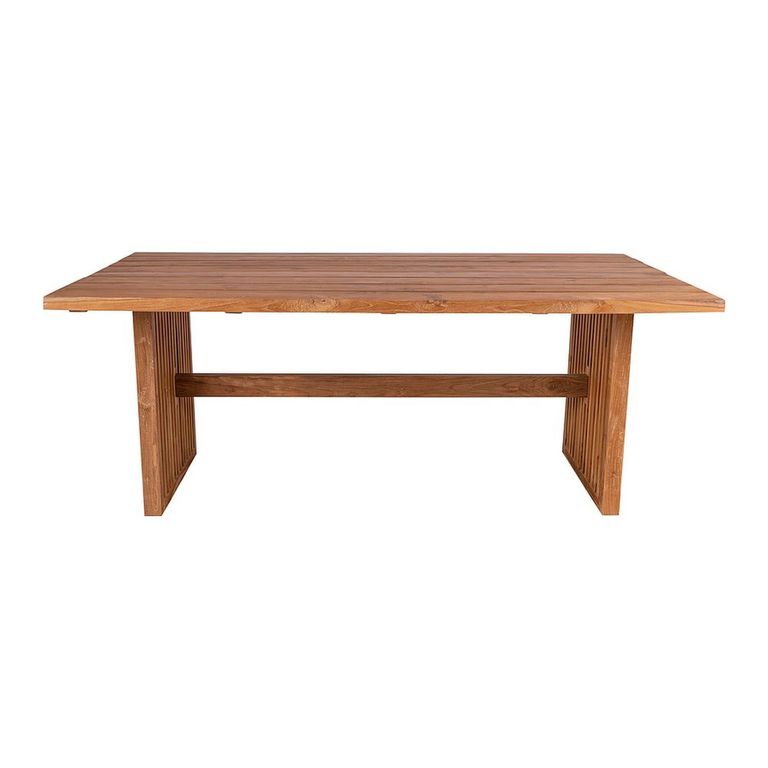 Byron Dining Table - 200cm - 8 Seater - Slatted Base - Brown - Teak Wood