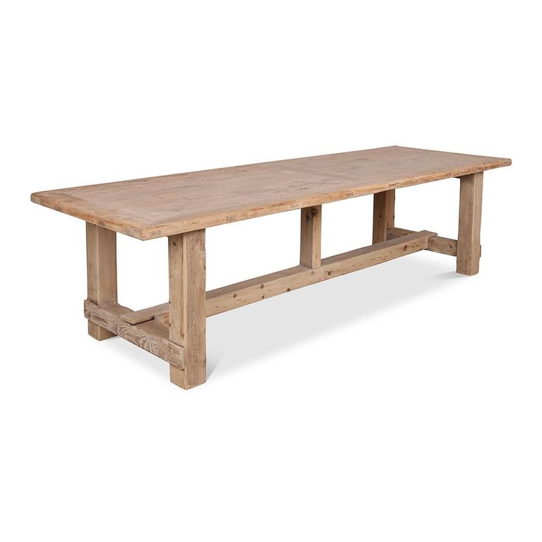 Carbon Refectory Dining Table - 300cm - 12 Seater - Natural - Pine Wood