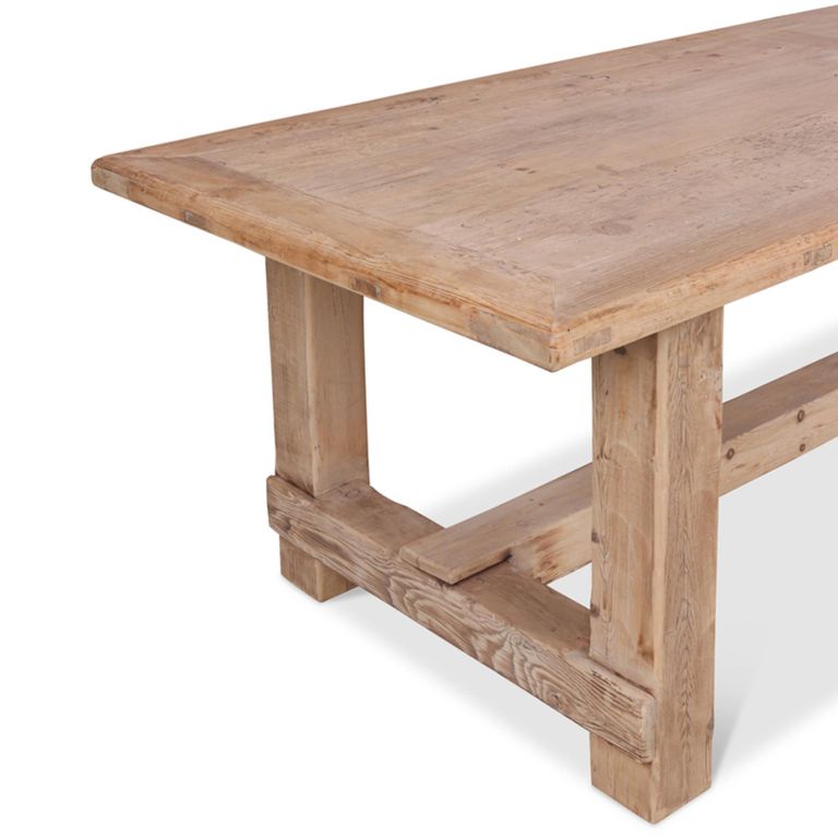 Carbon Refectory Dining Table - 300cm - 12 Seater - Natural - Pine Wood
