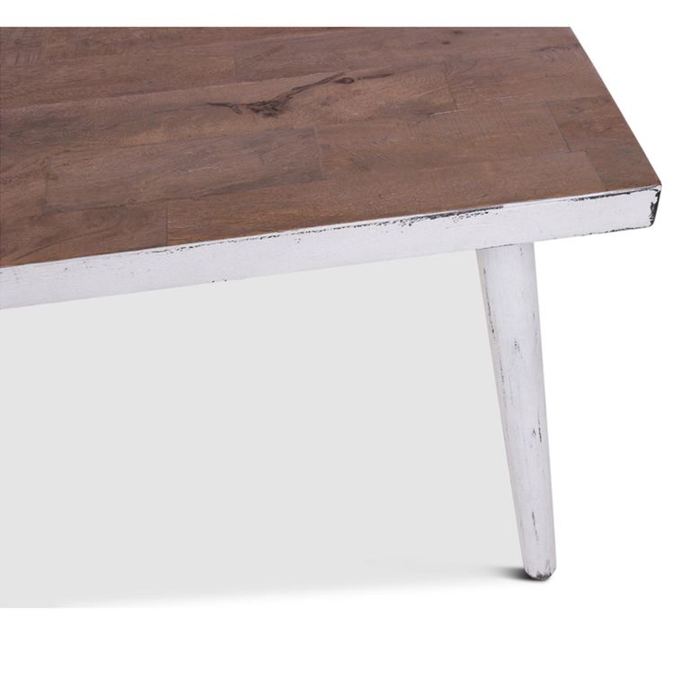 Jeff Dining Table - 220cm - 8 Seater - Tapered Legs - White Washed - Mango Wood