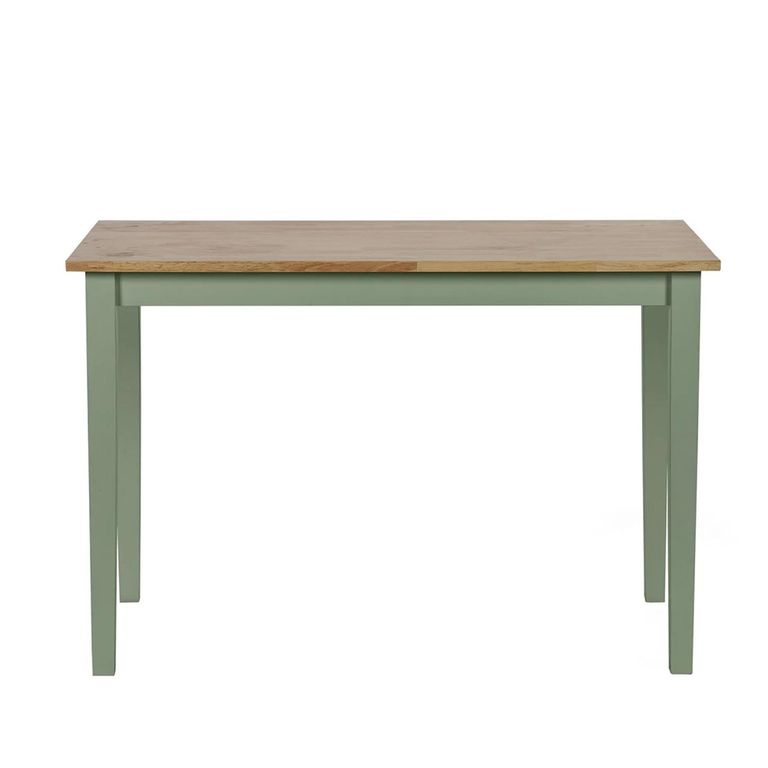 Linwood Dining Table - 114cm - 4 Seater - Natural and Sage Green Painted- Oak Effect