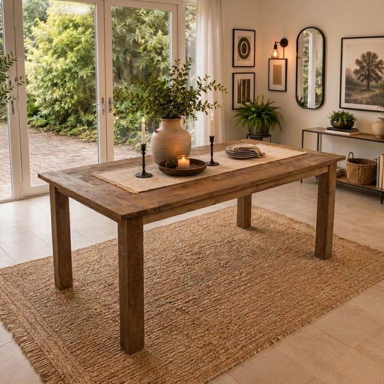 Floris Dining Table - 200cm - 8 Seater - Brown - Recycled Teak Wood