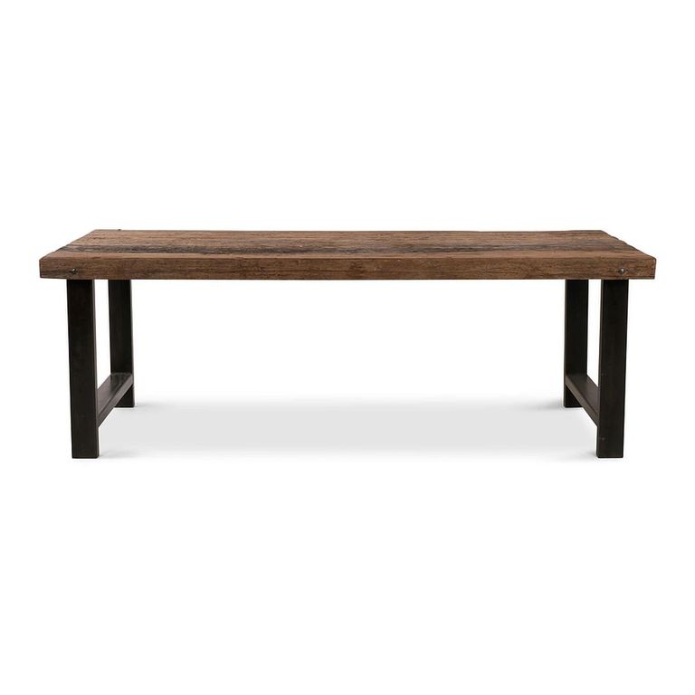 Bassano Industrial Dining Table - 220cm - 8 Seater - Brown and Black - Recycled Wood and Metal