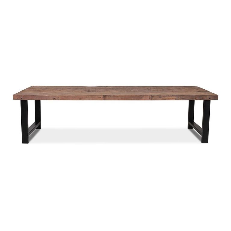 Bassano Industrial Dining Table - 300cm - 12 Seater - Brown and Black - Recycled Wood and Metal