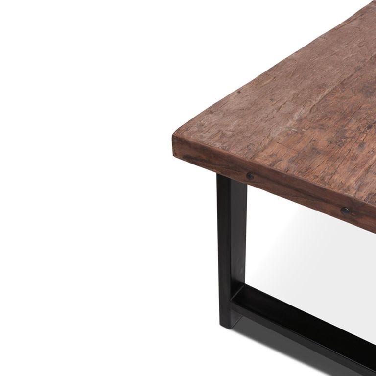 Bassano Industrial Dining Table - 300cm - 12 Seater - Brown and Black - Recycled Wood and Metal
