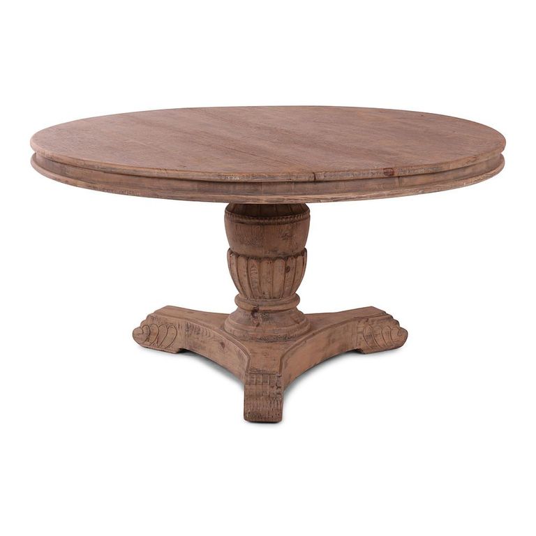 Madison Dining Table - 160cm - 6 Seater - Pedestal - Brown - Wooden