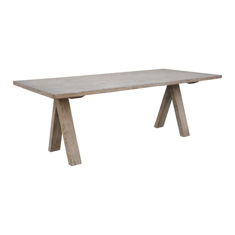Peggy Trestle Dining Table - 220cm - 8 Seater - Natural - Solid Wood