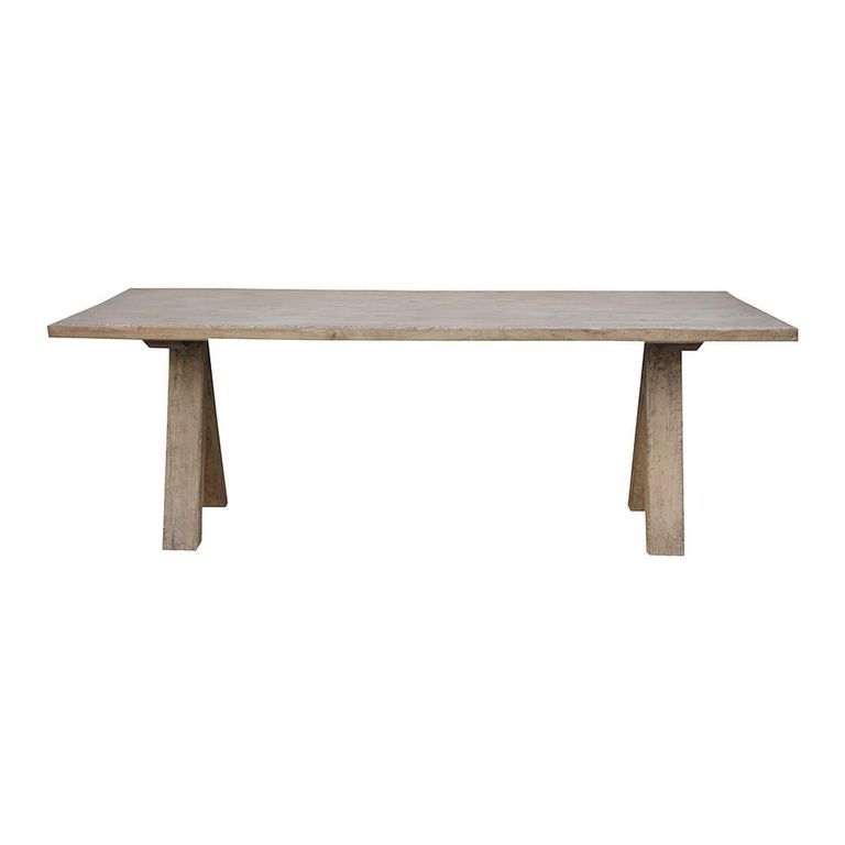 Peggy Trestle Dining Table - 220cm - 8 Seater - Natural - Solid Wood