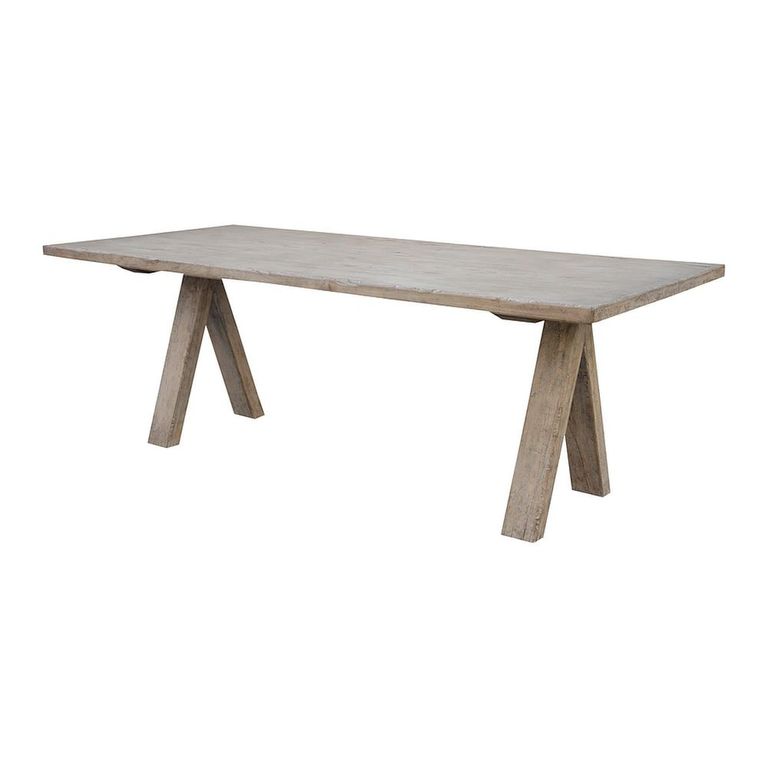 Peggy Trestle Dining Table - 220cm - 8 Seater - Natural - Solid Wood