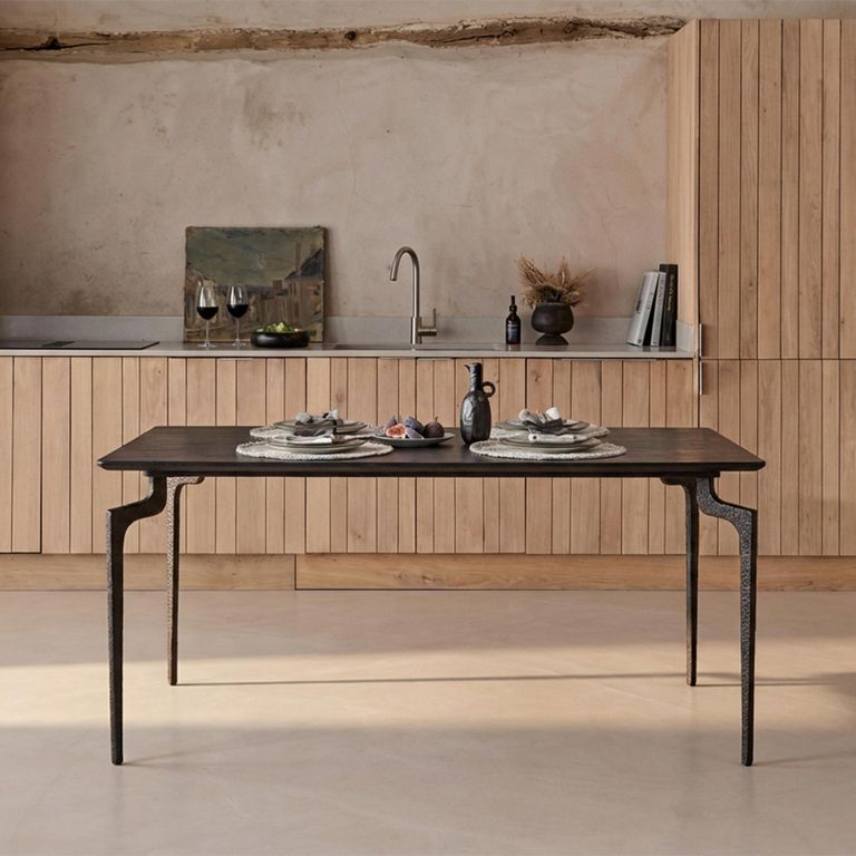 Jake Dining Table - 200cm - 8 Seater - Black - Recycled Wood and Metal