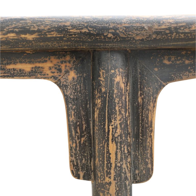 Distressed Dining Table - 233cm - 10 Seater - Black - Dark Wood