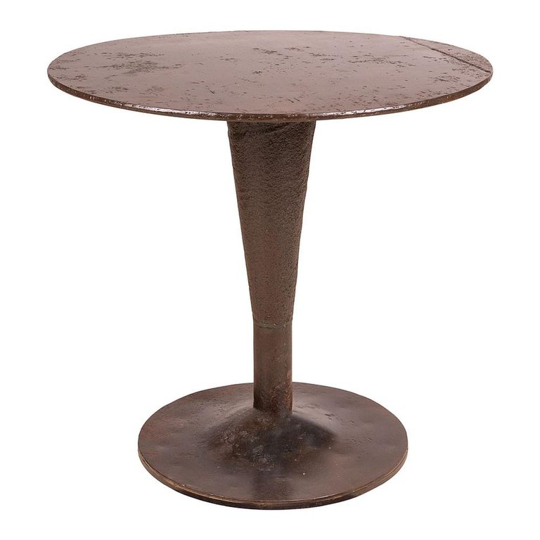 Himalaya Industrial Dining Table - 80cm - 2 Seater - Round - Rustic Brown - Metal