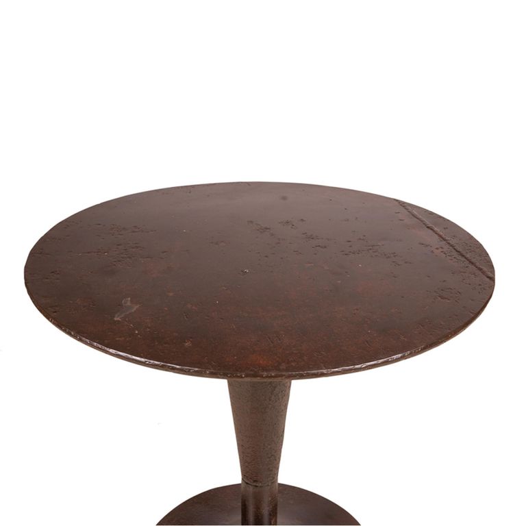 Himalaya Industrial Dining Table - 80cm - 2 Seater - Round - Rustic Brown - Metal