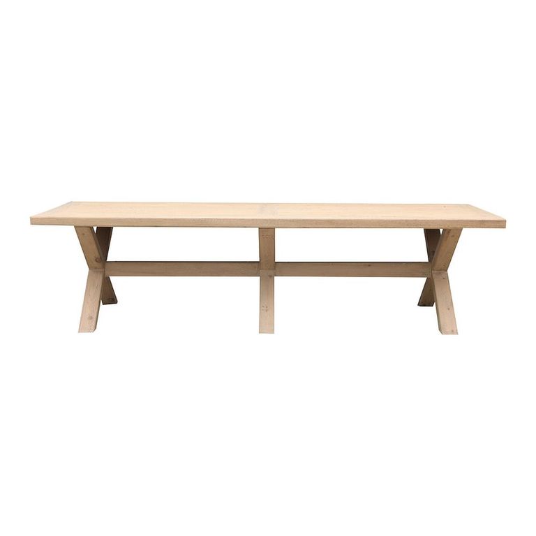 Tennessee Dining Table - 300cm - 12 Seater - Cross Legs - Natural - Wooden