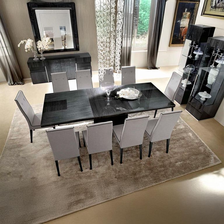 Montecarlo Extending Dining Table - 196cm-250cm - 8-10 Seater - Pedestal - Grey Koto High Gloss