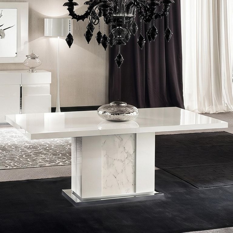 Canova Extending Pedestal Dining Table - 6-8 Seater - 160-210cm - White Gloss