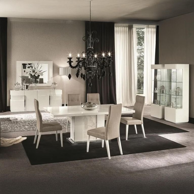 Canova Extending Pedestal Dining Table - 6-8 Seater - 160-210cm - White Gloss