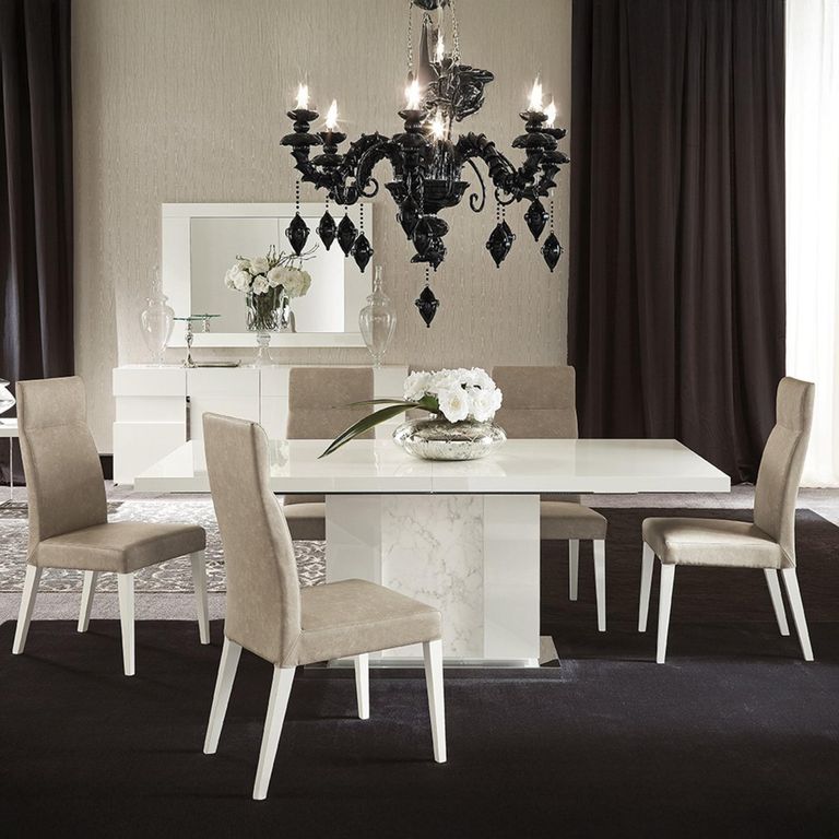 Canova Extending Pedestal Dining Table - 8-10 Seater - 196-250cm - White Gloss