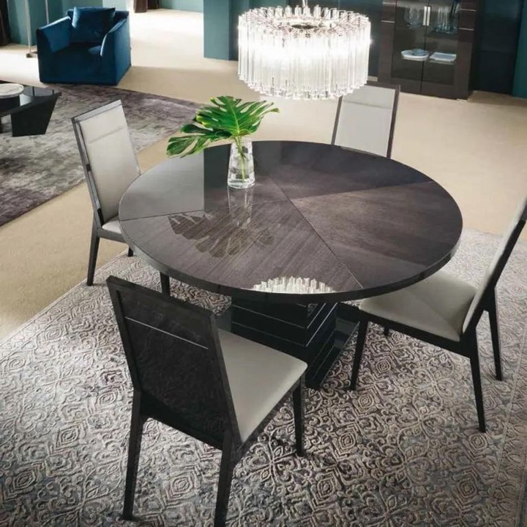 Versilia Round Pedestal Dining Table - 6 Seater - 160cm - Black