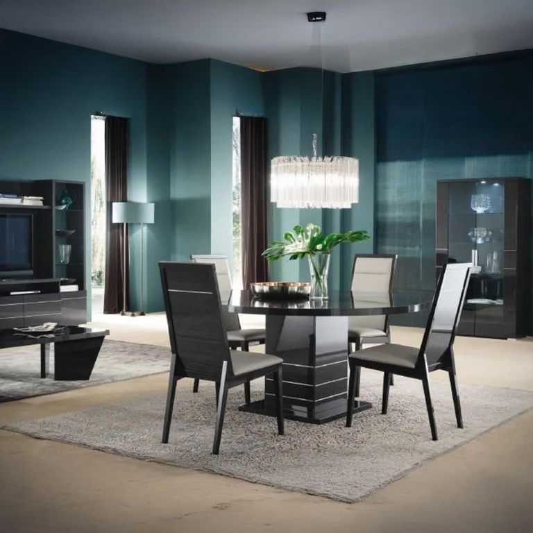 Versilia Round Pedestal Dining Table - 6 Seater - 160cm - Black