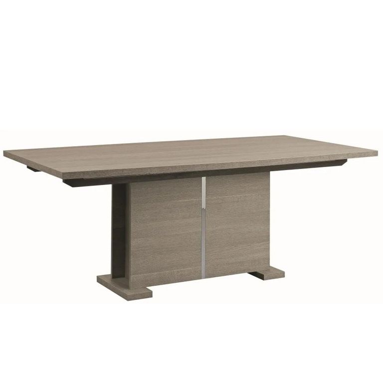 Tivoli Extending Pedestal Dining Table - 8-10 Seater - 196cm-250cm - Grey Wood