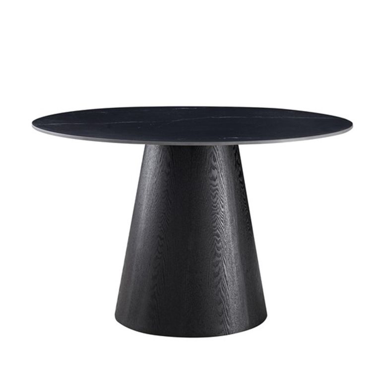 Calgary Dining Table - 110cm - 4 Seater - Round - Black