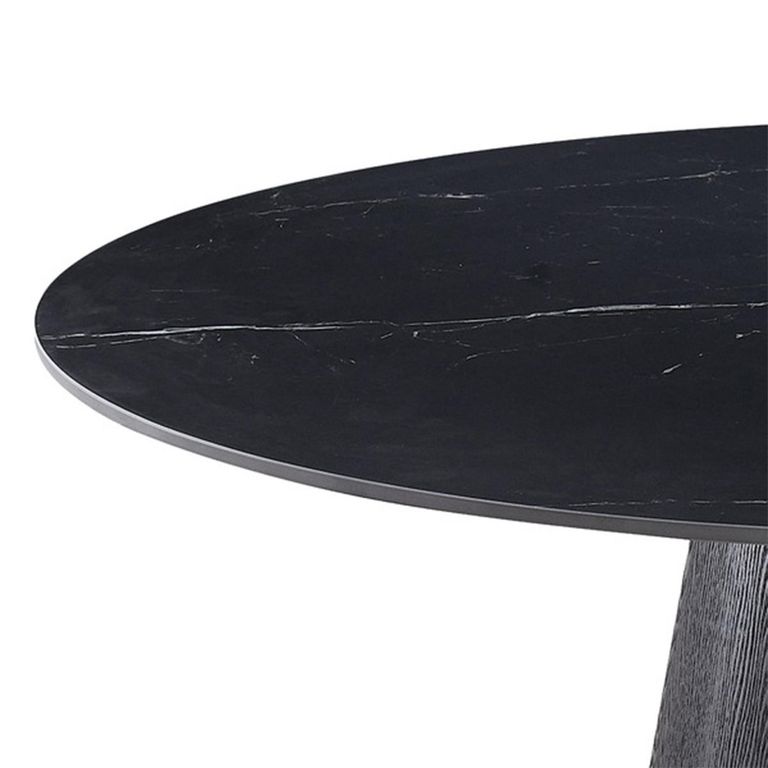 Calgary Dining Table - 110cm - 4 Seater - Round - Black