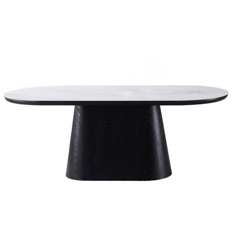 Calgary Dining Table - 200cm - 8 Seater - Oval - White and Black