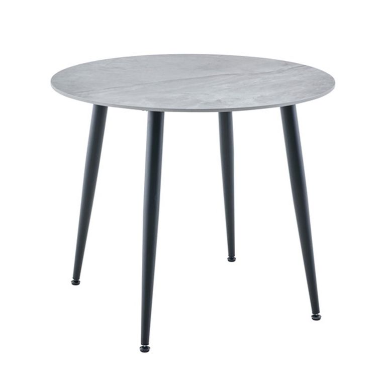 Argenta Dining Table - 90cm - 4 Seater - Round - Grey and Black - Sintered Stone Top
