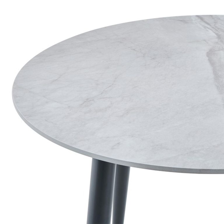 Argenta Dining Table - 90cm - 4 Seater - Round - Grey and Black - Sintered Stone Top