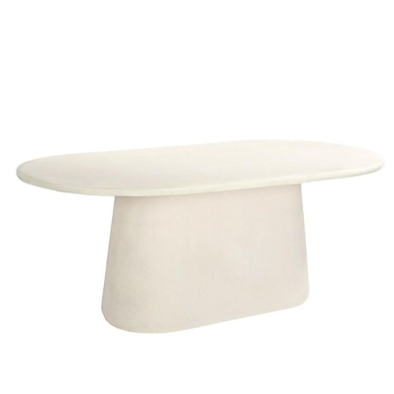 Brix Travis Dining Table - 200cm - 8 Seater - Pedestal - Oval - Sandy - Concrete